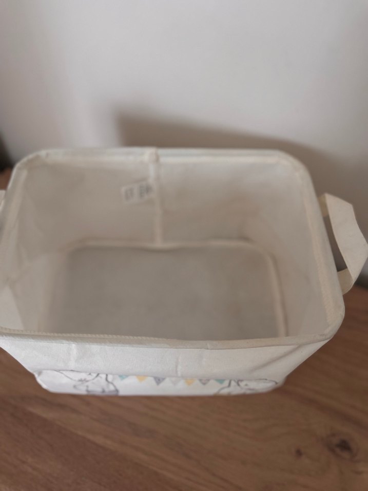 Beyaz Pastel Desenli Saklama Sepeti - Görsel 3