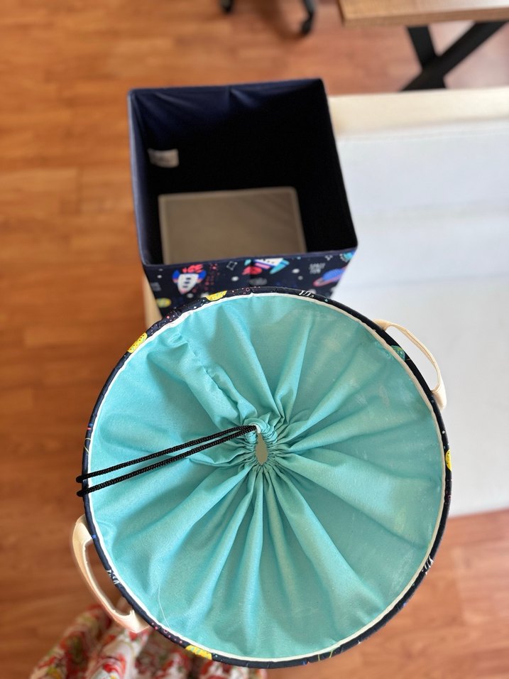 Renkli Uzay Temalı Sepet ve Saklama Çantası - Görsel 2