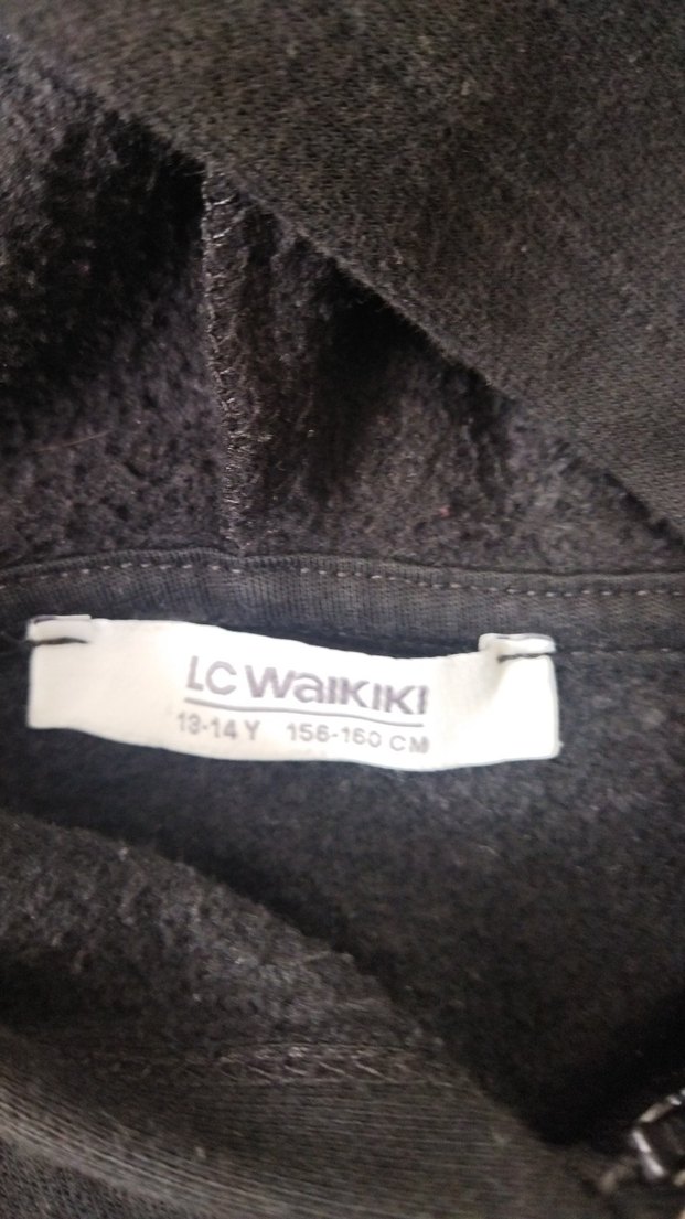 Siyah Kapüşonlu Fermuarlı kiz Sweatshirt - Görsel 3