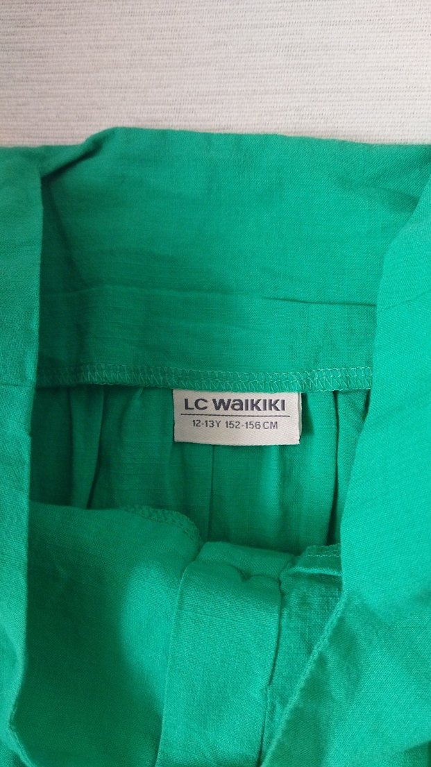 Yeşil Kız Çocuk Fırfırlı Kolsuz Bluz - Görsel 2