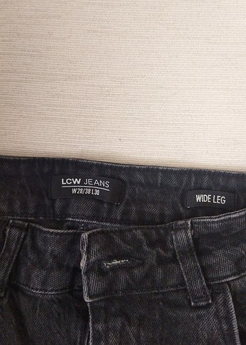 Kadın Siyah Bol Kesim Midi Denim Pantolon - Görsel 2