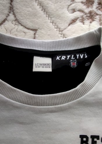 Beyaz Siyah Baskılı Erkek Sweatshirt - Görsel 3