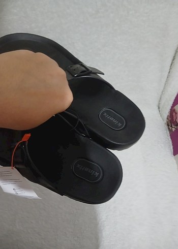 siyah Erkek Günlük Tokalı Terlik 41 numara - Görsel 8