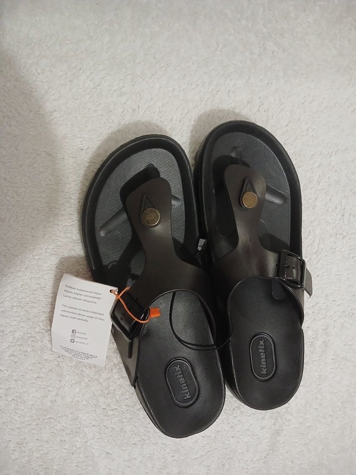 siyah Erkek Günlük Tokalı Terlik 41 numara - Görsel 2