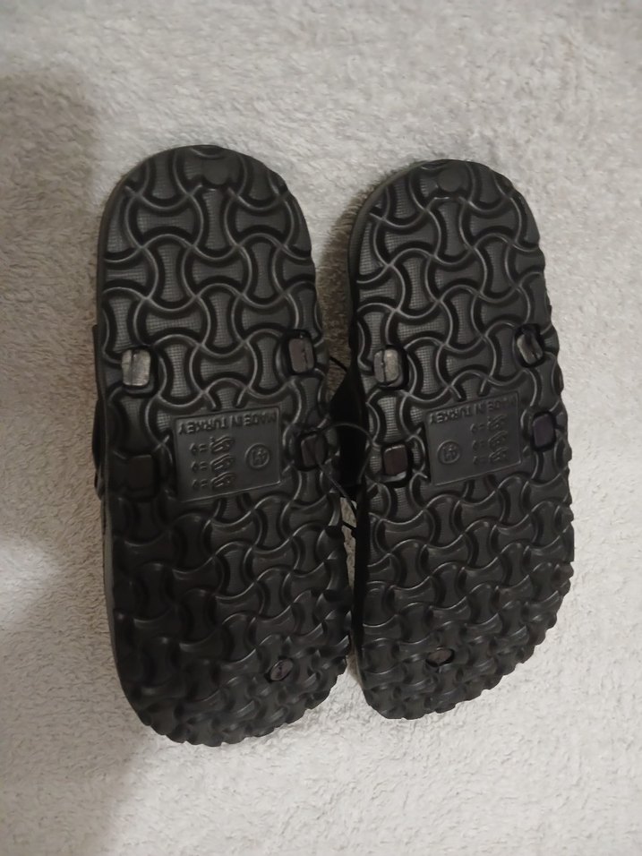 siyah Erkek Günlük Tokalı Terlik 41 numara - Görsel 3