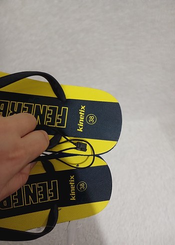 Erkek Sarı Fenerbahçe Bantlı Terlik - Görsel 5