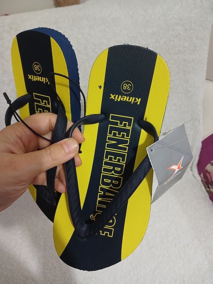 Erkek Sarı Fenerbahçe Bantlı Terlik - Görsel 4