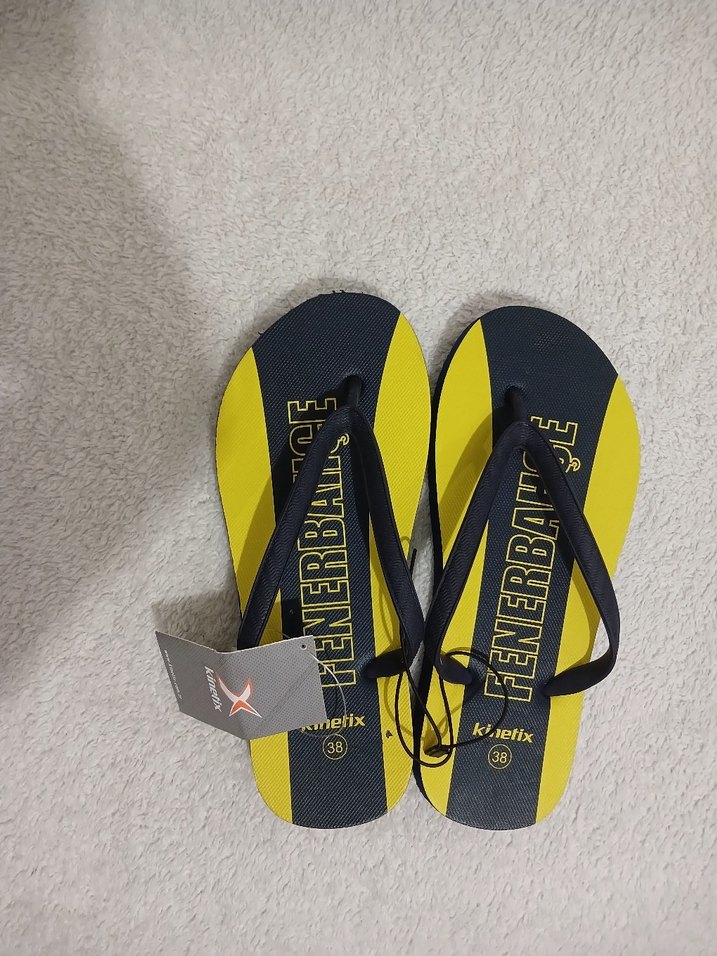 Erkek Sarı Fenerbahçe Bantlı Terlik - Görsel 2