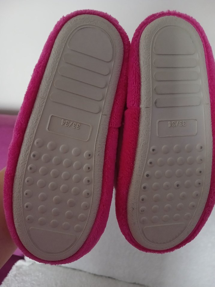 Kızlar için Pembe Peluş Ev Terliği - Görsel 4