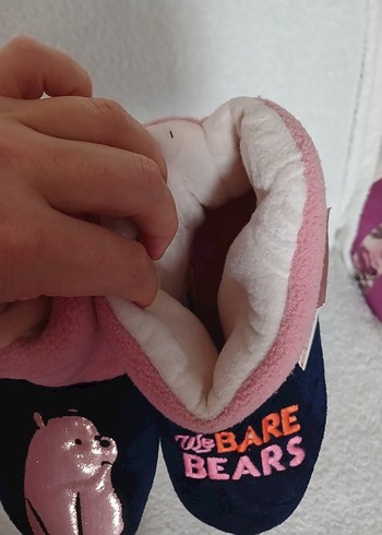 Kız Çocuk Pembe Desenli Sıcak Ev Terliği - Görsel 4