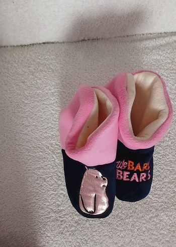 Kız Çocuk Pembe Desenli Sıcak Ev Terliği - Görsel 6