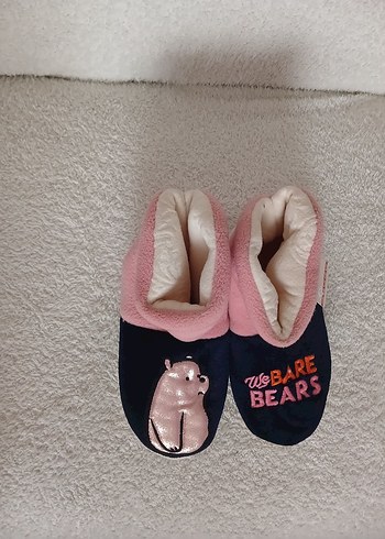 Kız Çocuk Pembe Desenli Sıcak Ev Terliği - Görsel 2