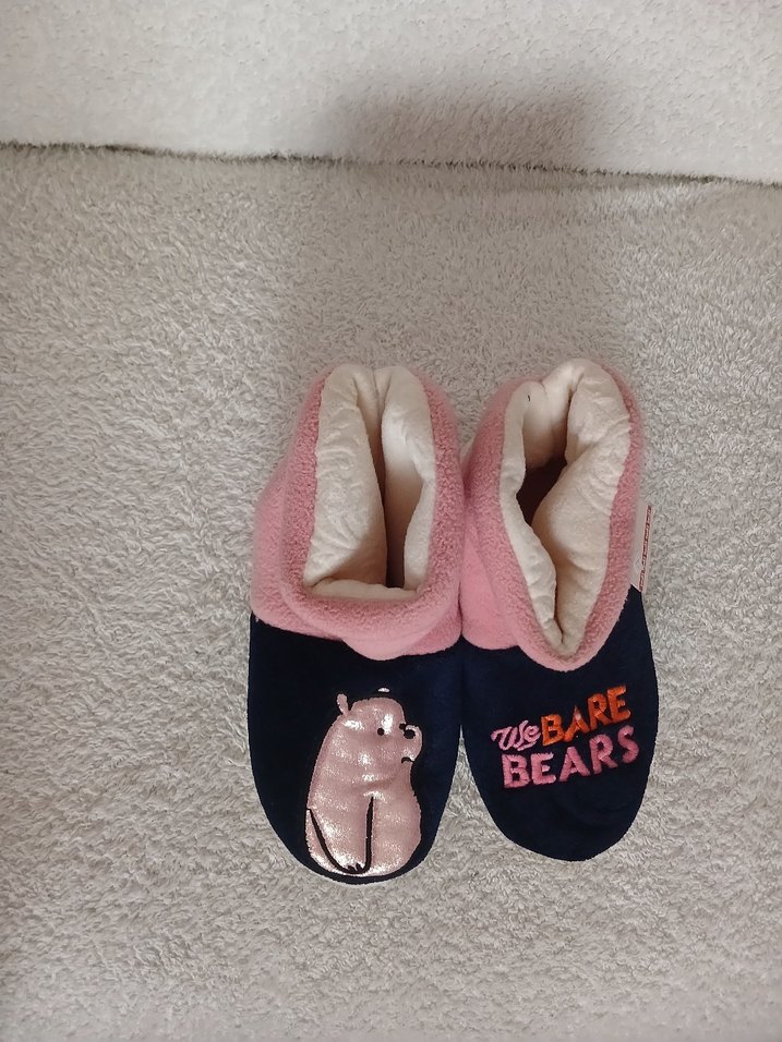 Kız Çocuk Pembe Desenli Sıcak Ev Terliği - Görsel 2