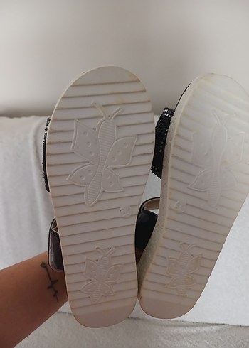 Renkli Payetli Dolgu Topuk Kız çocuk  Sandalet - Görsel 4