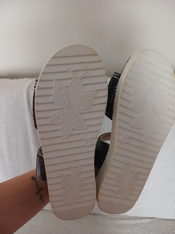 Renkli Payetli Dolgu Topuk Kız çocuk  Sandalet - Görsel 4