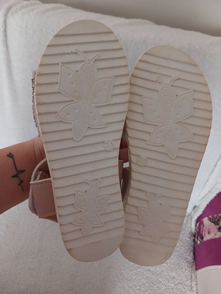 Pullu bej Bohem Kız Sandalet - Görsel 4