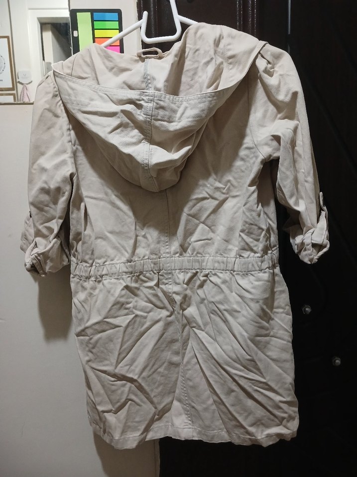 Bej Düğmeli Keten  Kadın Ceket - Görsel 2