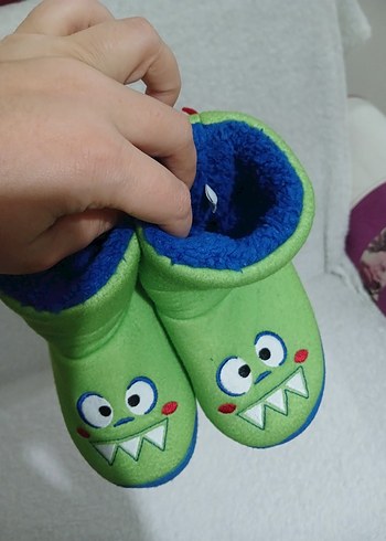 Çocuk Renkli Nakışlı Sıcak Terlikler - Görsel 5