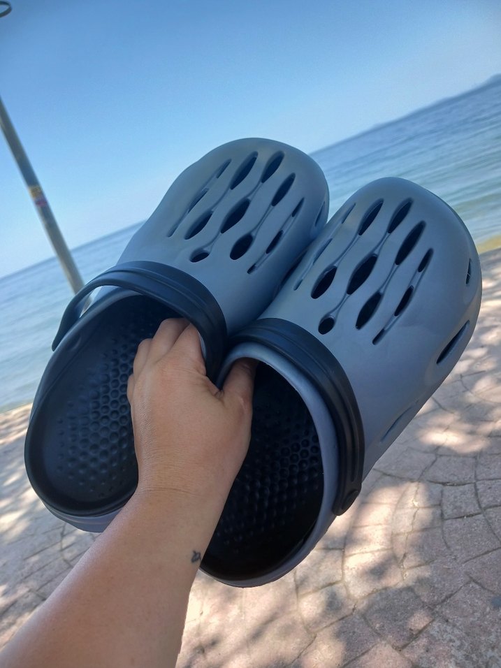 Gri Erkek Su Ayakkabısı Tokalı Rahat 41 numara - Görsel 2