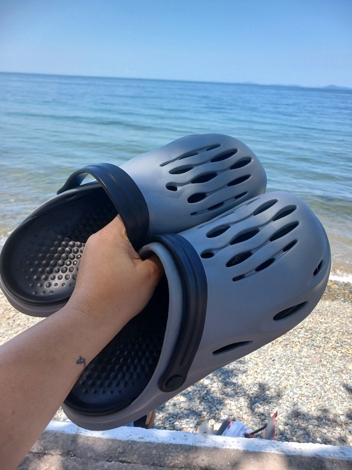 Gri Erkek Su Ayakkabısı Tokalı Rahat 41 numara - Görsel 4