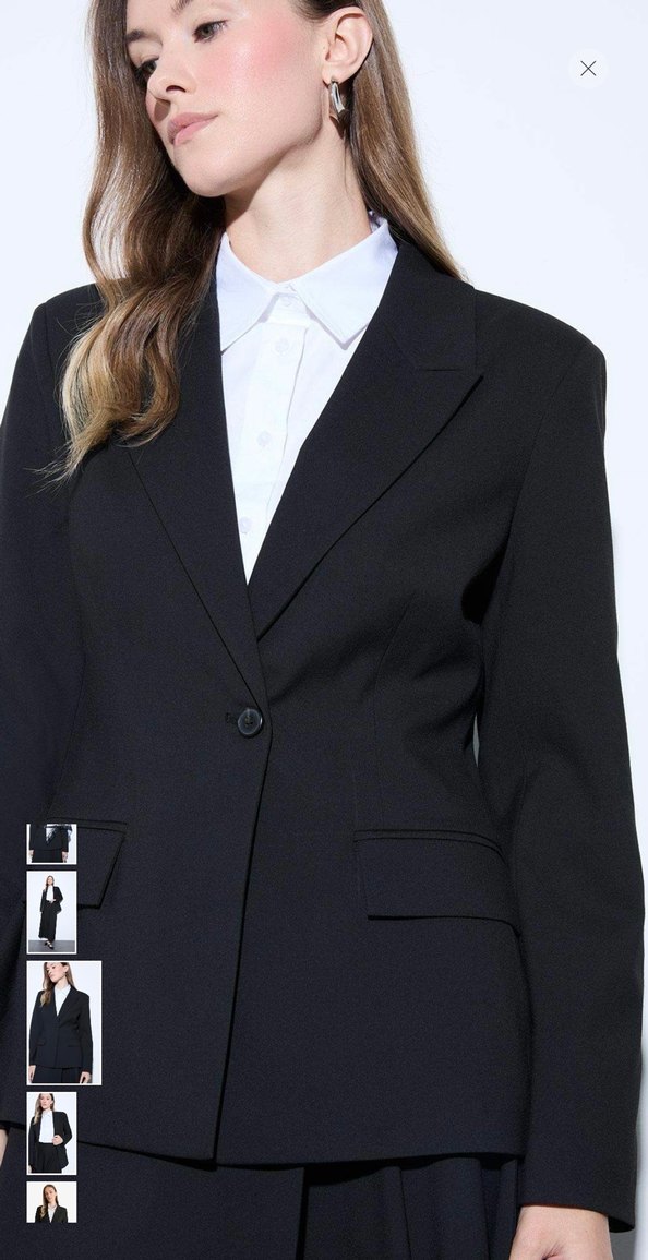 Siyah Kadın Ofis Blazeri, Normal Kesim - Görsel 2