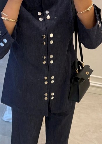 Kadın Denim Düğmeli Takım - Görsel 4