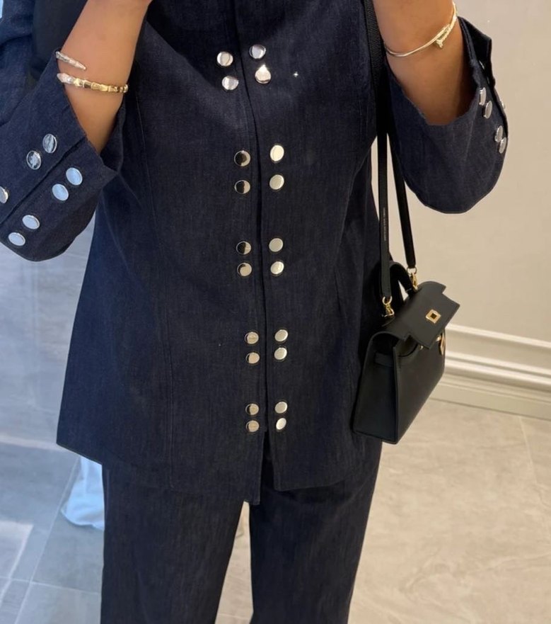 Kadın Denim Düğmeli Takım - Görsel 4