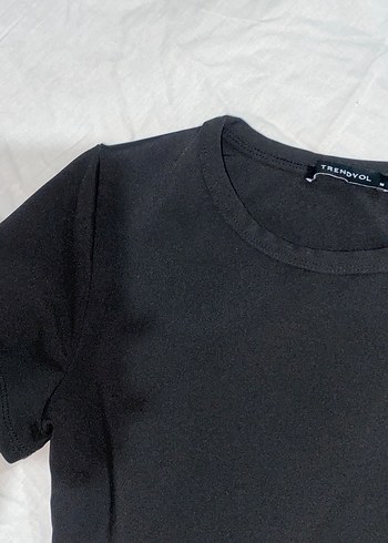 Trendyol & Milla Siyah Kadın Crop Top Kısa Kollu