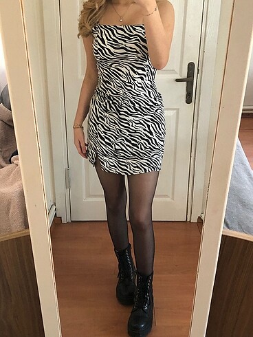 34 Beden zebra elbise