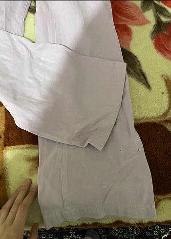 Lila Düğmeli Kadın Kumaş Pantolon - Görsel 2