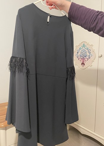 Gri Uzun Kollu Püsküllü Midi Tunik Accort - Görsel 2