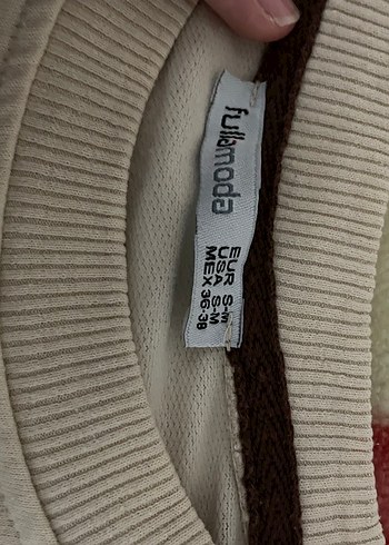 Beyaz Baskılı Kadın Sweatshirt - Görsel 2