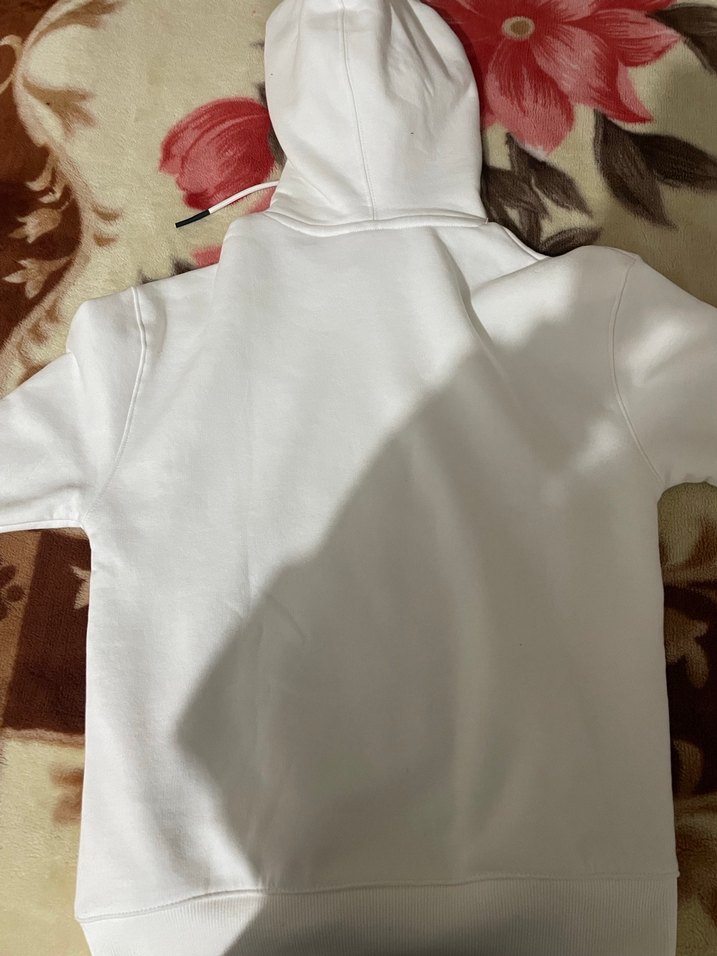 Kadın Beyaz Kapüşonlu Sweatshirt - Görsel 3