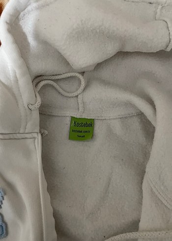 Nakışlı Düğmeli Beyaz Kadın Sweatshirt - Görsel 2