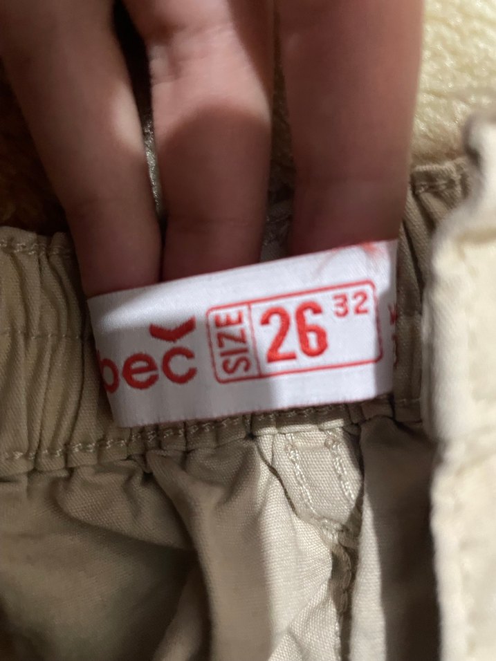 Düğmeli Bej Rahat Kesim Keten Pantolon - Görsel 2