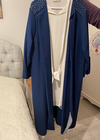 Mavi Uzun Kadın tunikİnci Detaylı - Görsel 2