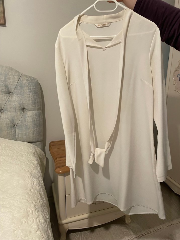 Mavi Uzun Kadın tunikİnci Detaylı - Görsel 4