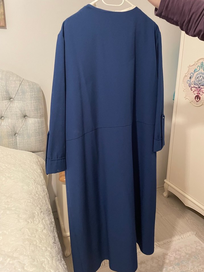 Mavi Uzun Kadın tunikİnci Detaylı - Görsel 3