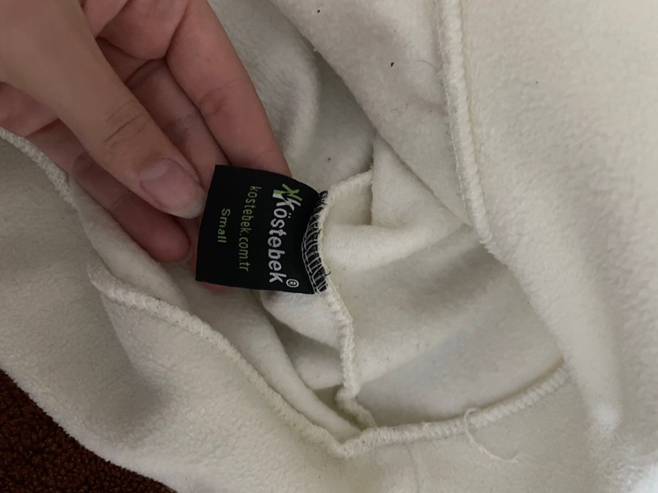 Beyaz V Yaka Fermuarlı Kadın Sweatshirt - Görsel 3