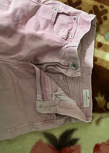 Pembe Midi Kadın Kot Pantolon cross jean - Görsel 3