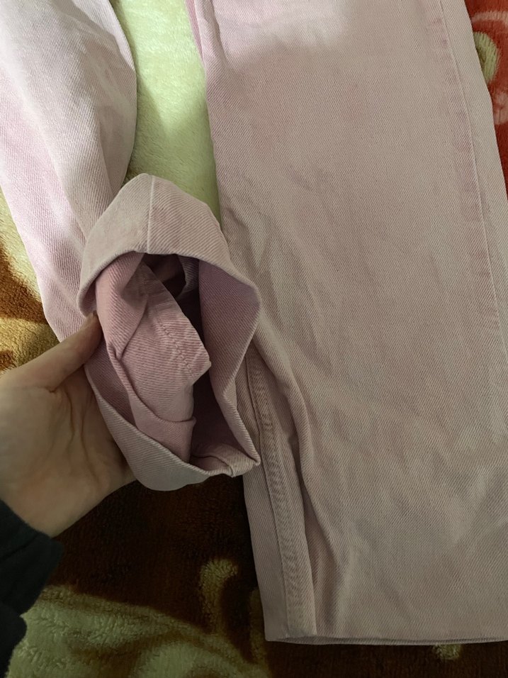 Pembe Midi Kadın Kot Pantolon cross jean - Görsel 2