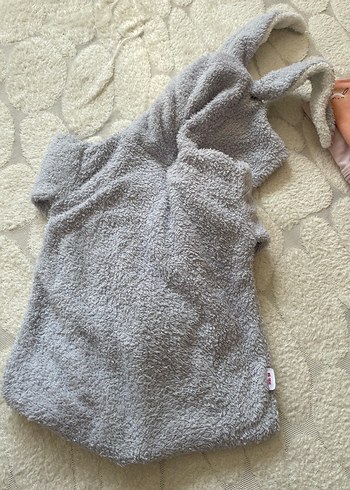 Gri Peluş Bebek Tulumu Kulaklı - Görsel 4