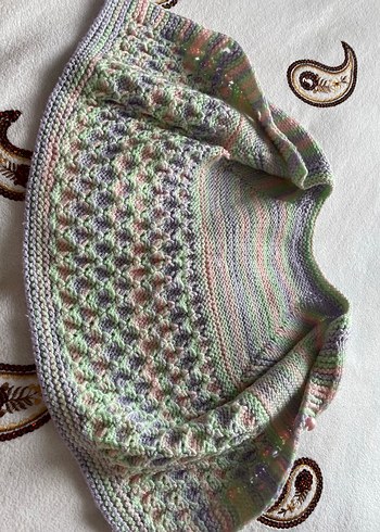 Kız Bebek Pastel Renkli Örgü Kolsuz Hırka - Görsel 3