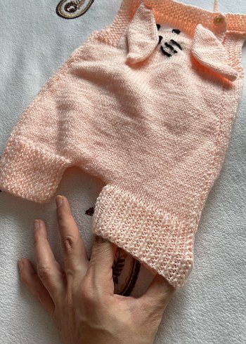 Pembe Örgü Bebek Kız Tulum - Görsel 3