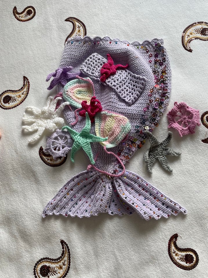 Gri Nakışlı Örgü Çocuk Bere ve Atkı - Görsel 2