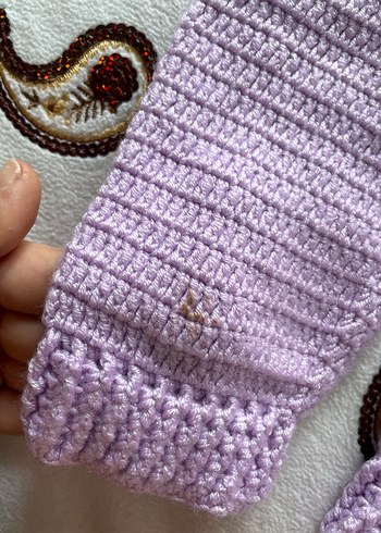 Lila Örgü Bebek Kız Tulum - Görsel 2