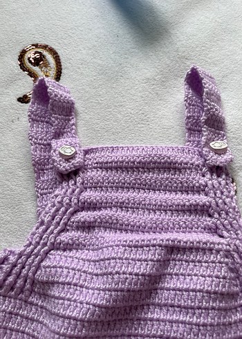 Lila Örgü Bebek Kız Tulum - Görsel 4