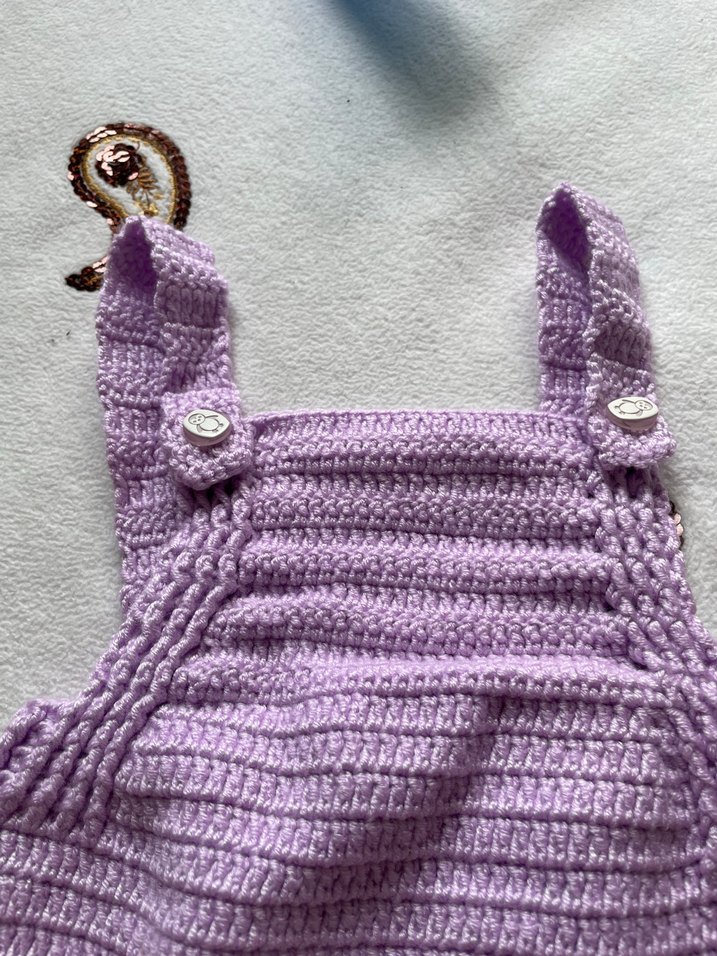 Lila Örgü Bebek Kız Tulum - Görsel 4