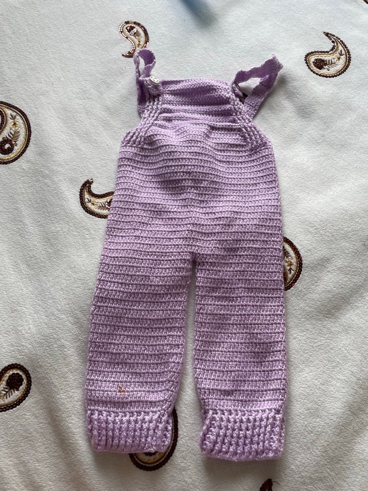 Lila Örgü Bebek Kız Tulum - Görsel 3