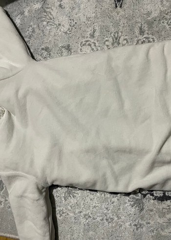 Kapüşonlu Beyaz Örgü Kız Bebek Tulumu - Görsel 5